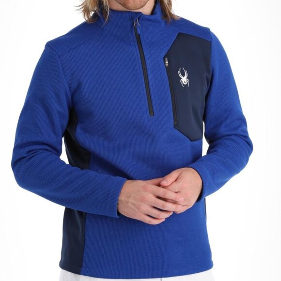 Spyder Men's Half Zip Sweater Gait Knit Pullover Jacket Size Large  NWT - Picture 1 of 10